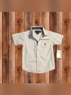 🔥5/$25🔥🌟 NWT U.S. Polo Assn. Toddler Boys Button-Down Shirt 🌟